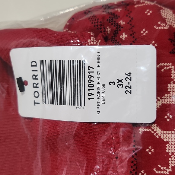 ❤️NWT VINTAGE TORRID LEGGING - CHRISTMAS FAIR ISLE FOXY HOLIDAY SLEEP PANT PLUS - Picture 6 of 10